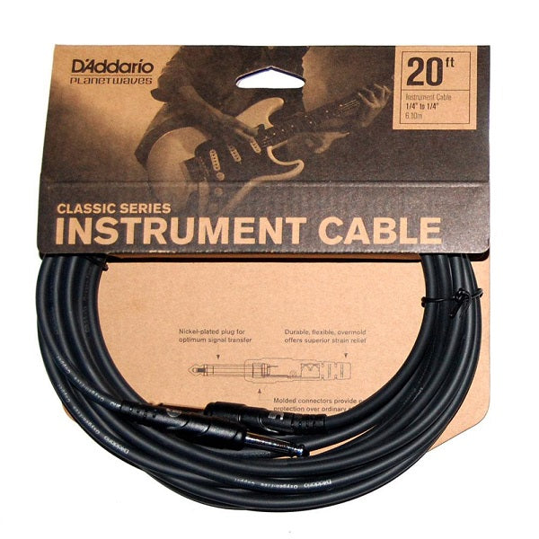 D'Addario 20 foot Classic Series Instrument Cable w/ Straight Plugs