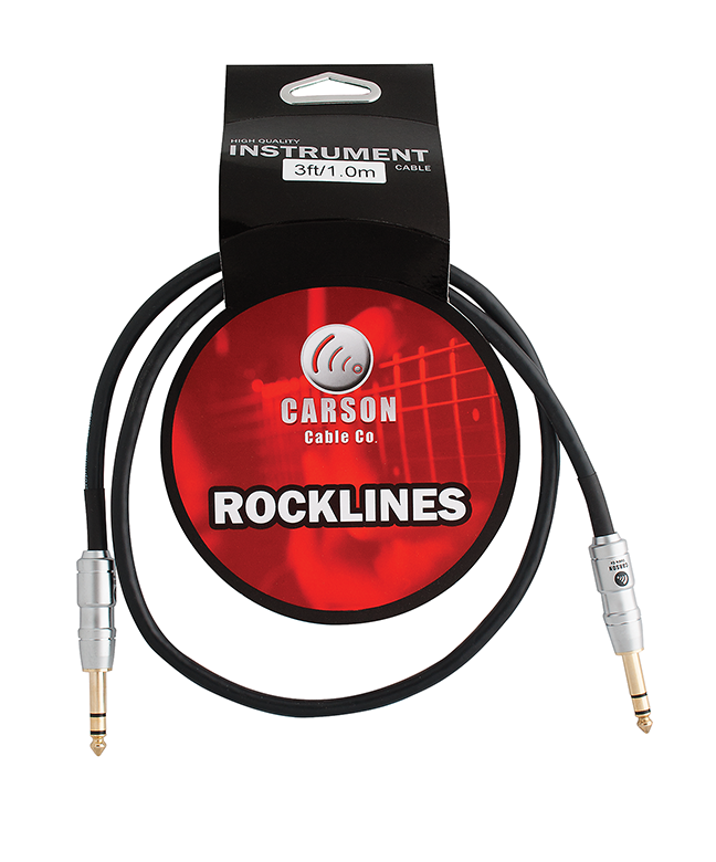 Carson ROK03ST Rocklines 3ft / 0.9m Stereo Cable with TRS connectors