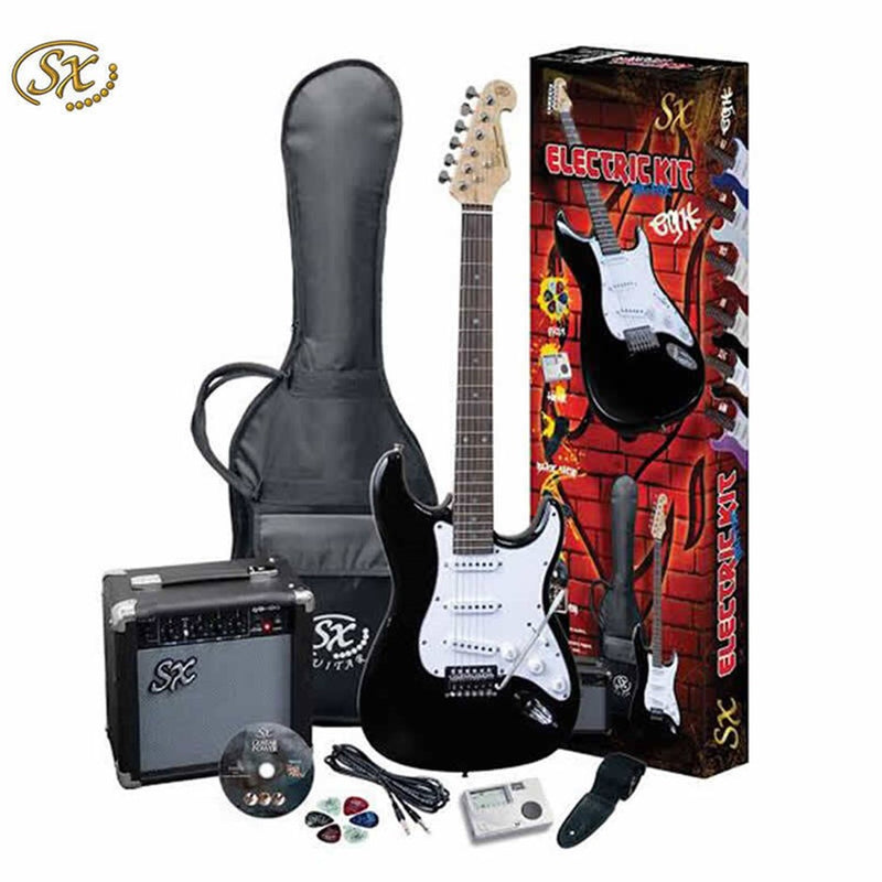 SX SE1SKB Electric Guitar Pack - Black