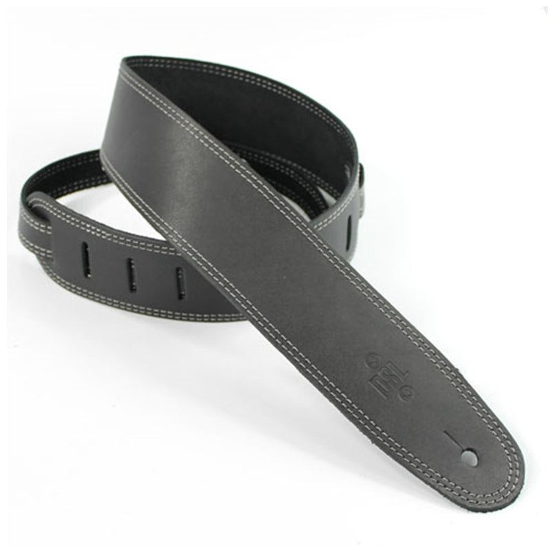 DSL - SGE Classic Design Guitar Strap (Black, Grey Stitching)