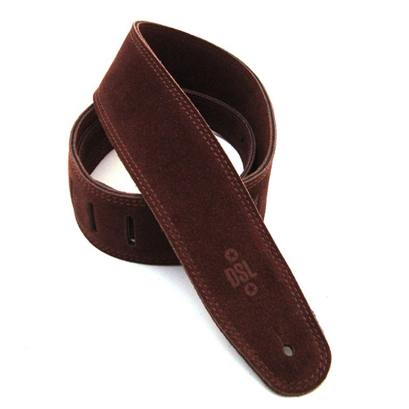 DSL - SLS25  2.5" Wide Guitar Strap - Brown Suede