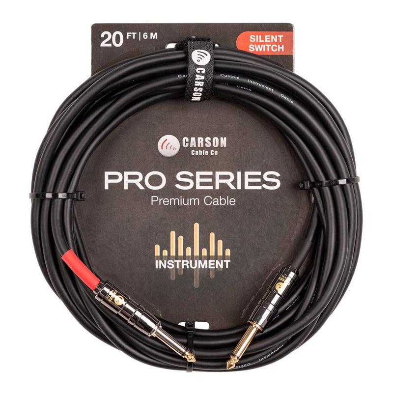 Carson CSW20SS Pro Series Silent Switch Instrument Cable Straight / Straight - 20ft