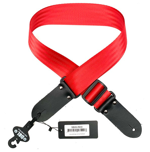 DSL SB20 Seat Belt Webbing Guitar Strap - Red