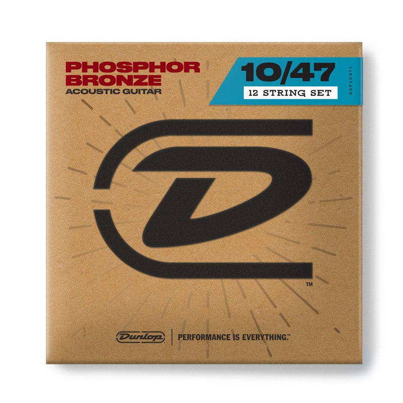 Dunlop DTP10 12 String Phosphor Bronze Acoustic Strings Extra Light 10-47