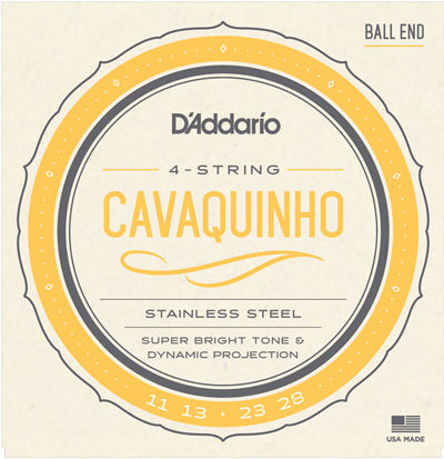 D'Addario EJ93 Cavaquinho Stainless Steel Wound 4 Strings, Full Set