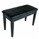 Xtreme KTW12 Piano Stool w/ Storage - Stitched Black Polished Ebony