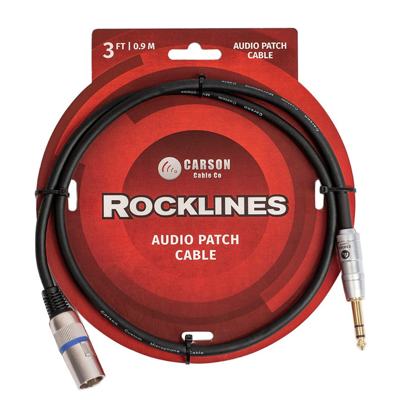 Carson Rocklines RAD32ST Audio Patch Cable 1/4" - XLR (M) - 3ft / 0.9m