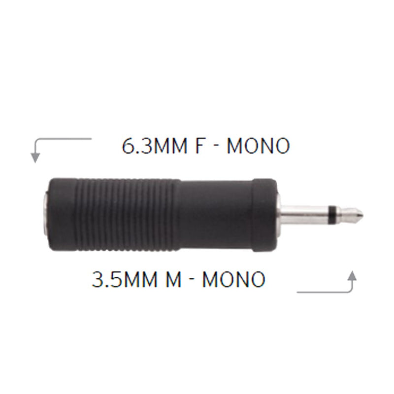 Carson RP954 3.5mm Mono Jack plug (M) to 6.3mm Mono Socket (F)