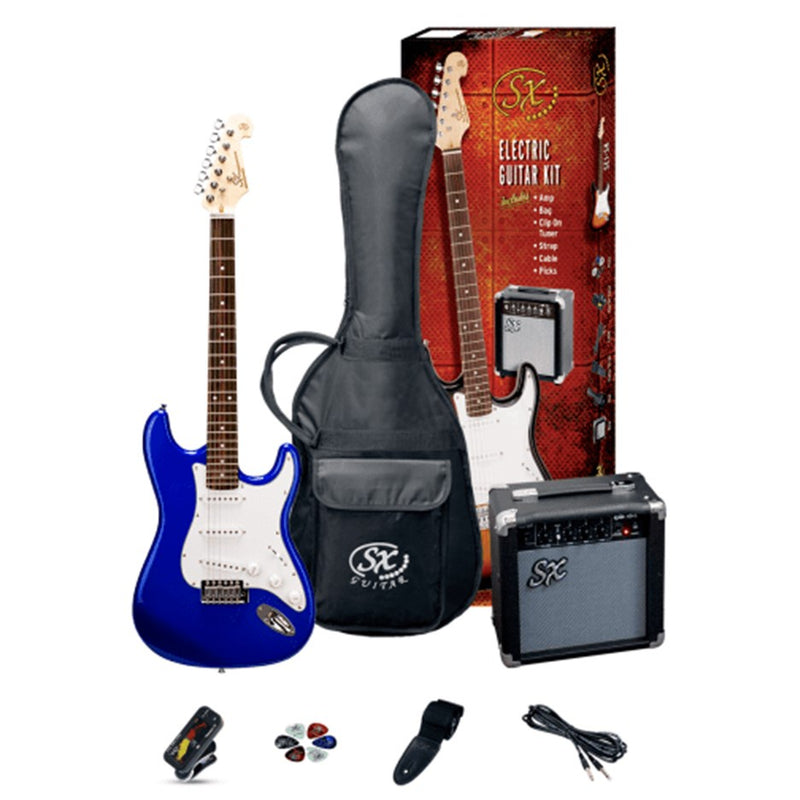 SX SE1SKEB Electric Guitar Pack - Electric Blue