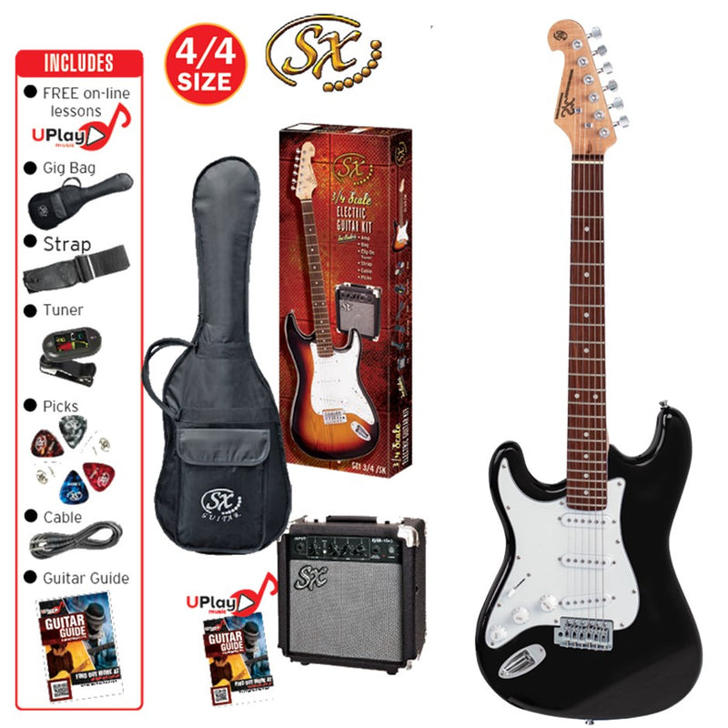 SX SE1SKLHB Electric Guitar Pack - Left Handed Black