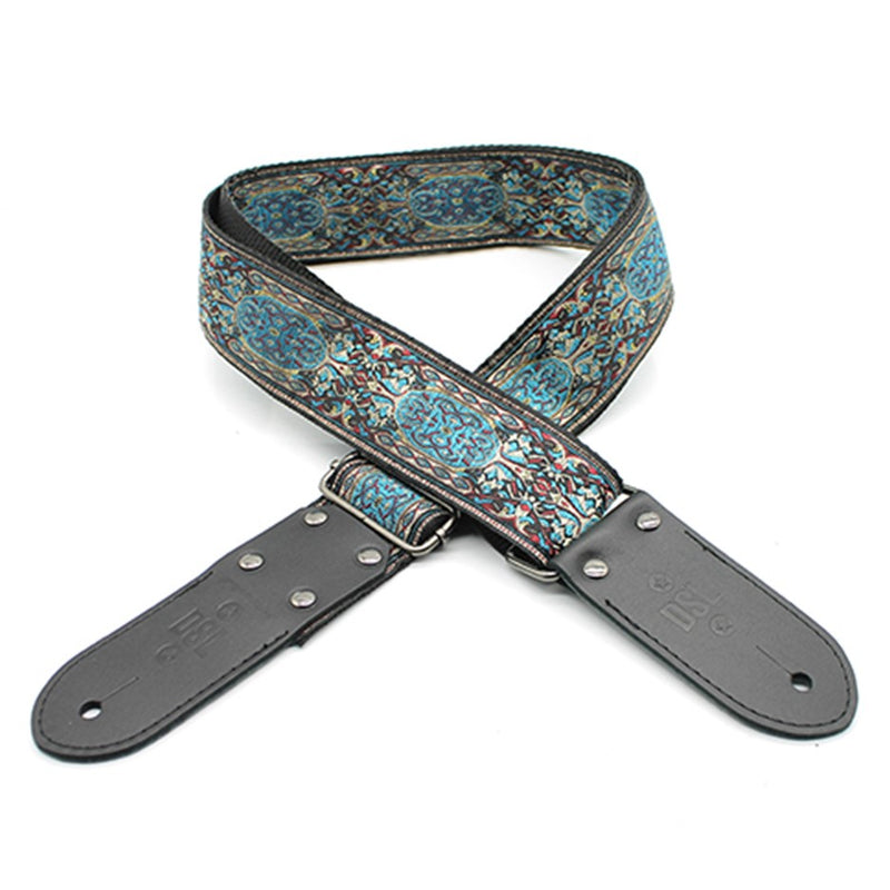 DSL JAC20 Jacquard Weaving Guitar Strap - Shiraz Blue (Vegan)