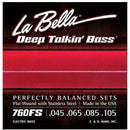 La Bella 760FS Deep Talkin' Stainless Flat Wound Bass Strings - 45-105