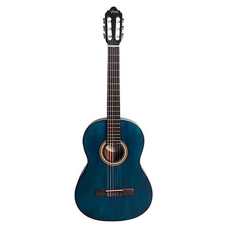 Valencia VC203TBU 3/4 Size Classical Guitar in Transparent Blue