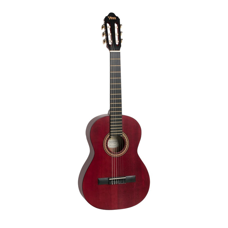 Valencia VC202 Classical Guitar in Trans Wine Red - 1/2 Size