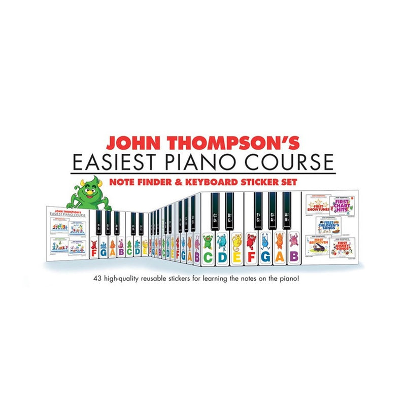 John Thompson's Easiest Piano Course Note Finder and Sticker Set